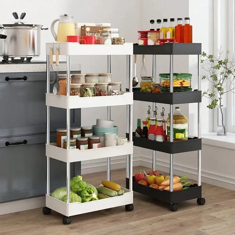 desserte a roulette plastique structure inox SlimovaMaxi