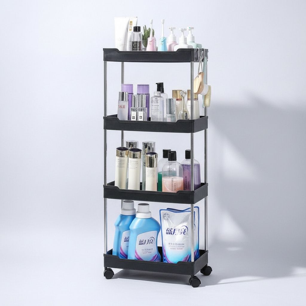 desserte a roulette pour cuisine 4 niveaux noire MultiRack