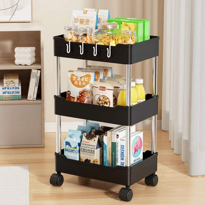 desserte a roulette pour cuisine noire 3 niveaux MultiRack