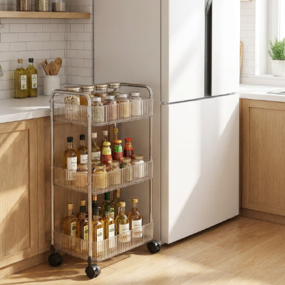 desserte à roulettes vue générale design métal chromé argent Lustra