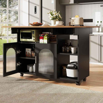 Desserte cuisine noire structure robuste usage quotidien Mobile Extensible
