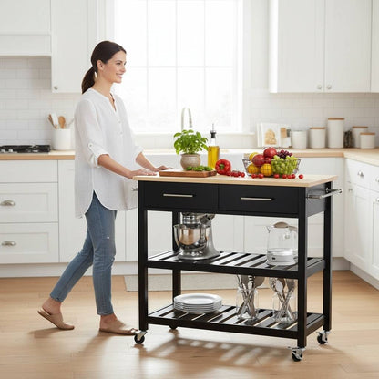 desserte femme roulant près cuisinière diner Atelier Nomade