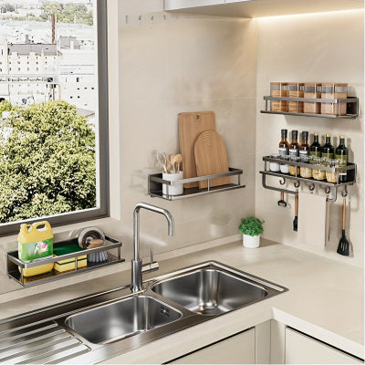 etagere a epice murale grise cuisine élégante optimisée SpiceRack Gris 