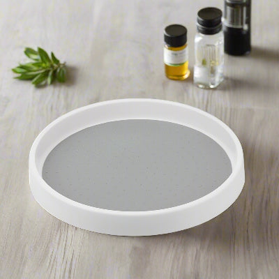 etagere a epice ronde blanc gris rotation 360 25.5cm