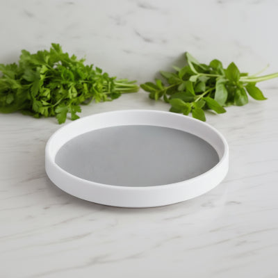 etagere a epice ronde blanc gris rotation 360 30.5cm OrbitR