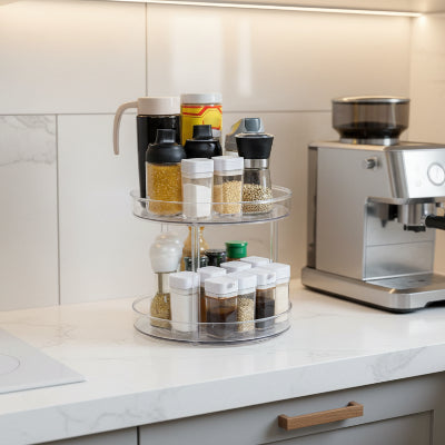 etagere à epices 2 niveaux avec garde corps antichute stable