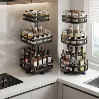 Étagère à épices acier résistant finition noire 3 niveaux TourSaveur Cubik