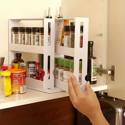 Étagère à épices angle rangement pivotant pour placard cuisine EpiceGliss