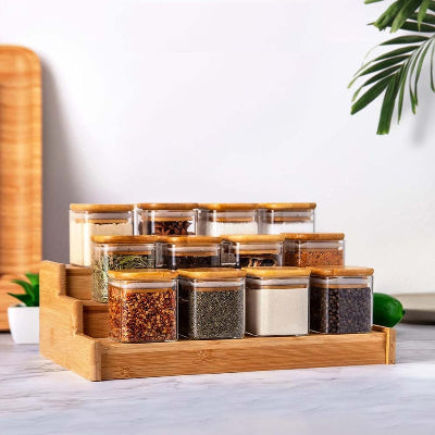 Étagère à épices bambou SpiceFlex 3 niveaux