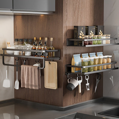 étagère à épices multifonction avec sans crochets cuisine SpiceRack Gris