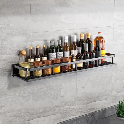 étagère à épices noire murale grande capacite pour epices condiments