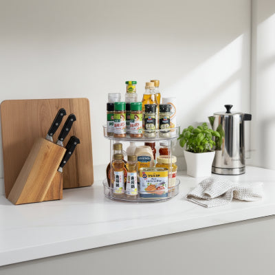 etagere à epices rotative 360 large capacite 2 niveaux DuoEpice360