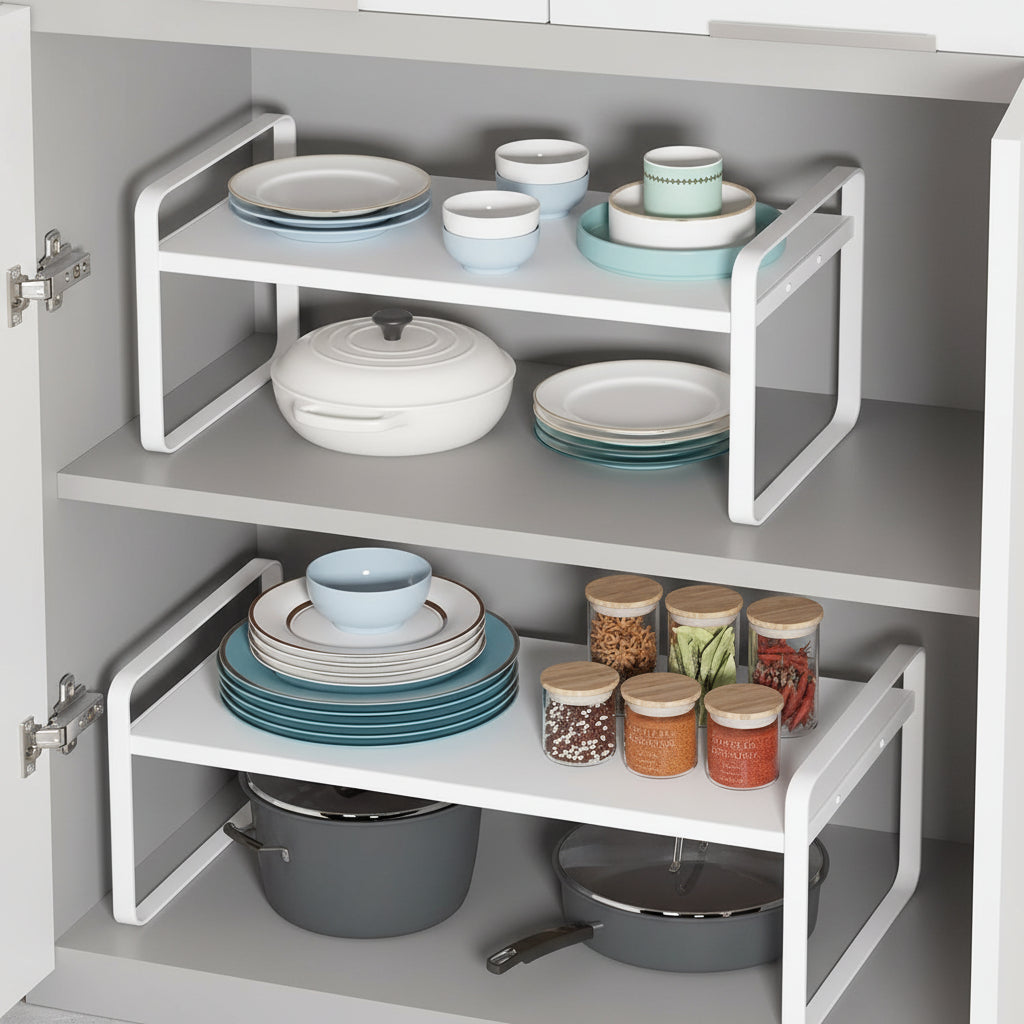 Étagère à poser cuisine double rangement placard SpaceStand 30 cm