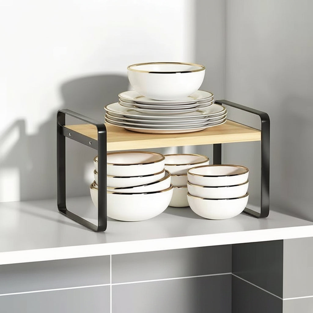 Étagère à poser cuisine noir bois 30 cm SpaceStand
