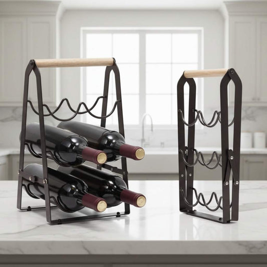 etagere a vin metal 6 emplacements horizontaux pliable chateauForge