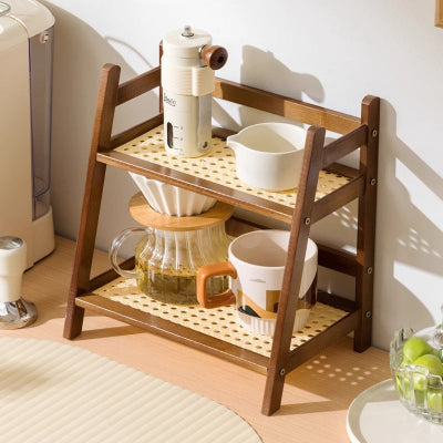 etagere bois cuisine gain de place esthetique bar cafe bambou