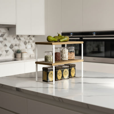 etagere bois pour cuisine metal blanc astuce optimisation efficace