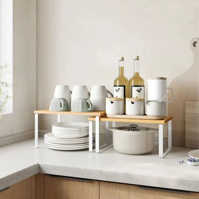 etagere bois pour cuisine metal blanc plan de travail net