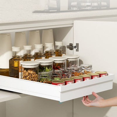 Etagere coulissante acces facile fond placard profond WhiteGlide
