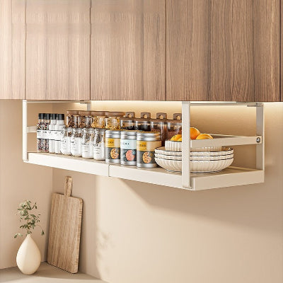 etagere cuisine a niveau suspendu gain de place blanc