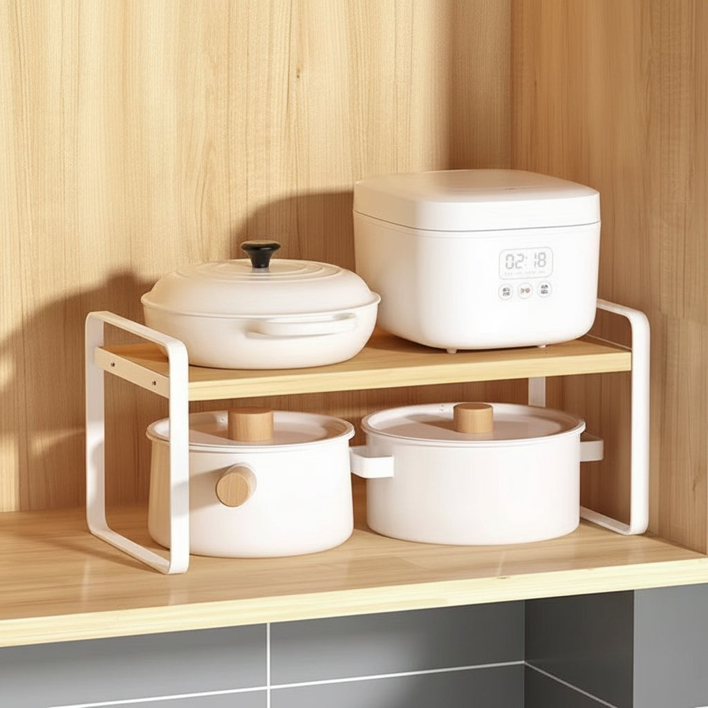 Etagere cuisine a poser blanc bois 40 cm SpaceStand
