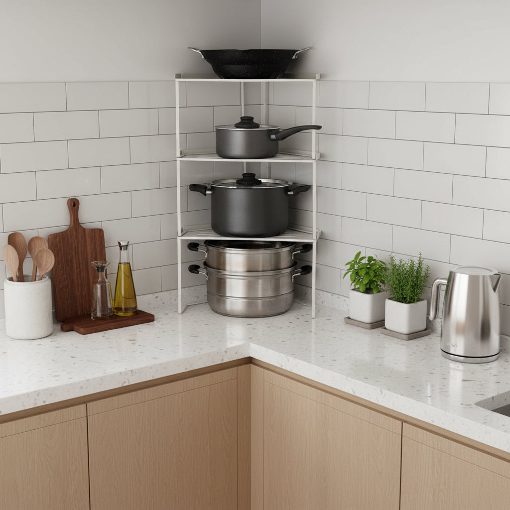 Étagère cuisine à poser placard doublé espace vertical gagné CoinMax