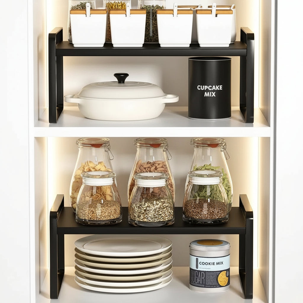 Etagere cuisine a poser placard organise double espace SpaceStand 40cm