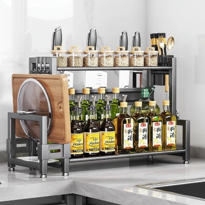 étagère cuisine deux niveaux acier carbone solide 50cm largeur