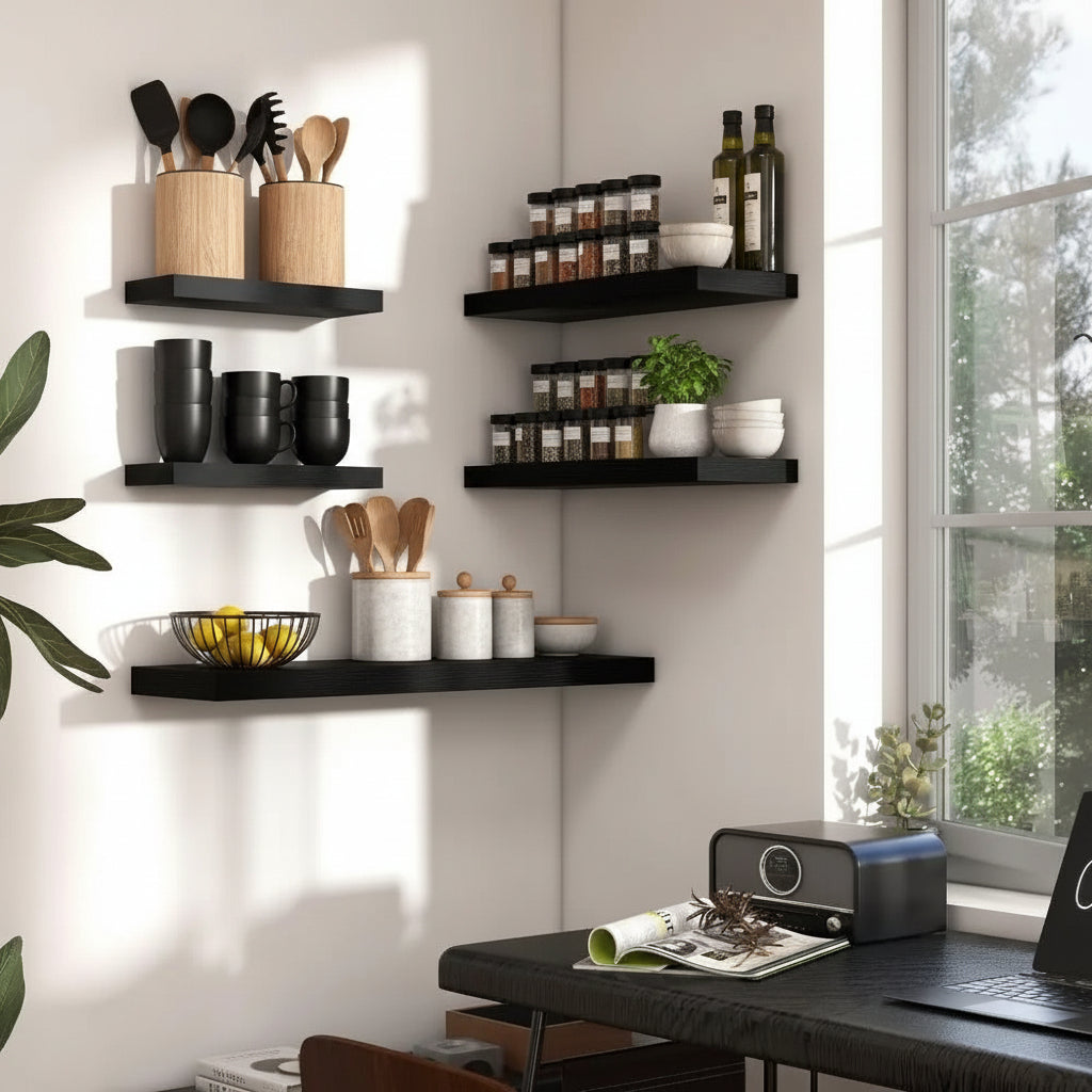 etagere cuisine murale bois optimisation rangement mural Velora