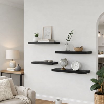 etagere cuisine murale bois rangement gain place Velora