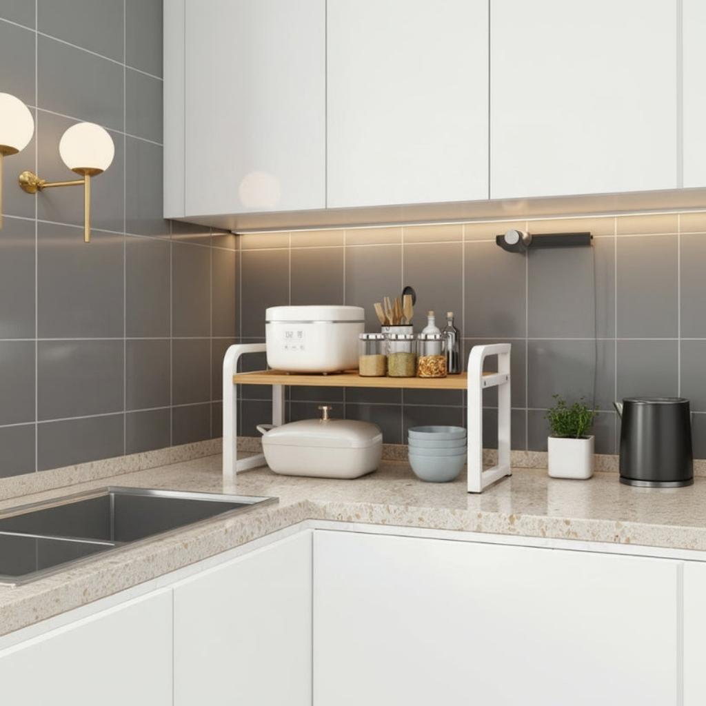Étagère cuisine plan de travail rangement vertical gain espace KitchenGuard