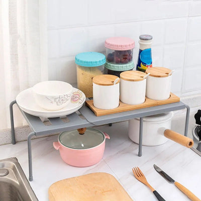 etagere cuisine retractable grise compacte et haute capacite