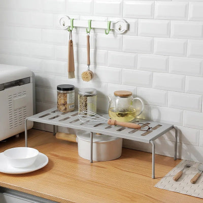 etagere cuisine retractable grise rangement intelligent esthetique plan de travail