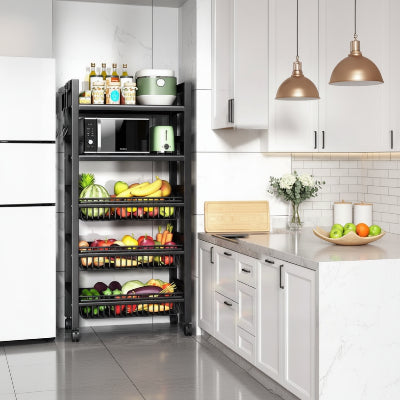 etagere cuisine sur pied metal noir solide et resistant