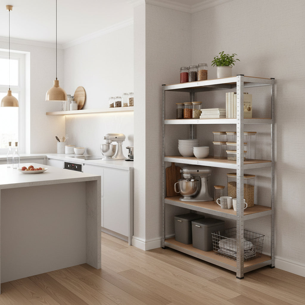 Etagere cuisine sur pied pieds antiderapants stable FlexiRack 5Niveaux 170cm