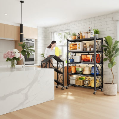 Étagère cuisine sur pied pliable robuste mobile Espace Titan