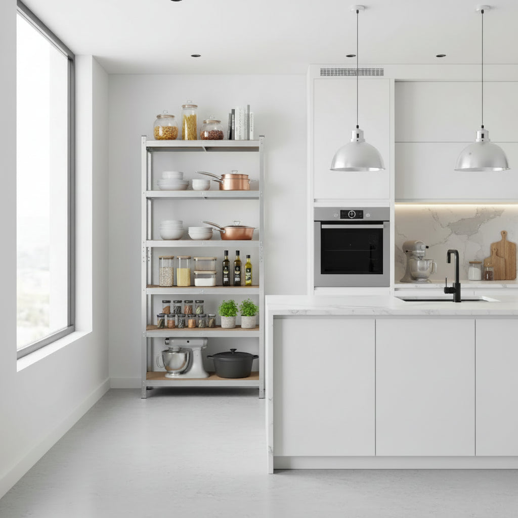 Etagere cuisine sur pied rangement vertical ajustable FlexiRack 5Niveaux 170cm