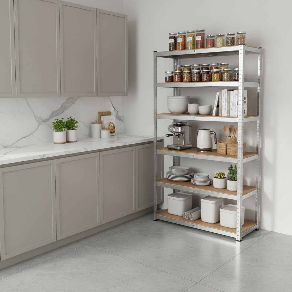 Etagere cuisine sur pied stockage conserves vaisselle ustensiles FlexiRack 170cm