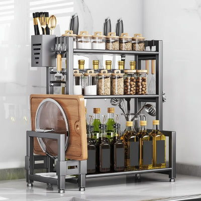 étagère cuisine trois niveaux acier carbone solide 40cm largeur