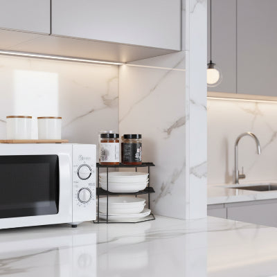 Étagère d’angle cuisine métal résistante stable même remplie OptiCoin