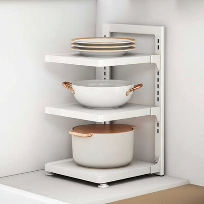 Etagere de cuisine a poser blanc 3 niveaux simple KitchenMax