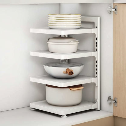Etagere de cuisine a poser blanc 4 niveaux simple KitchenMax