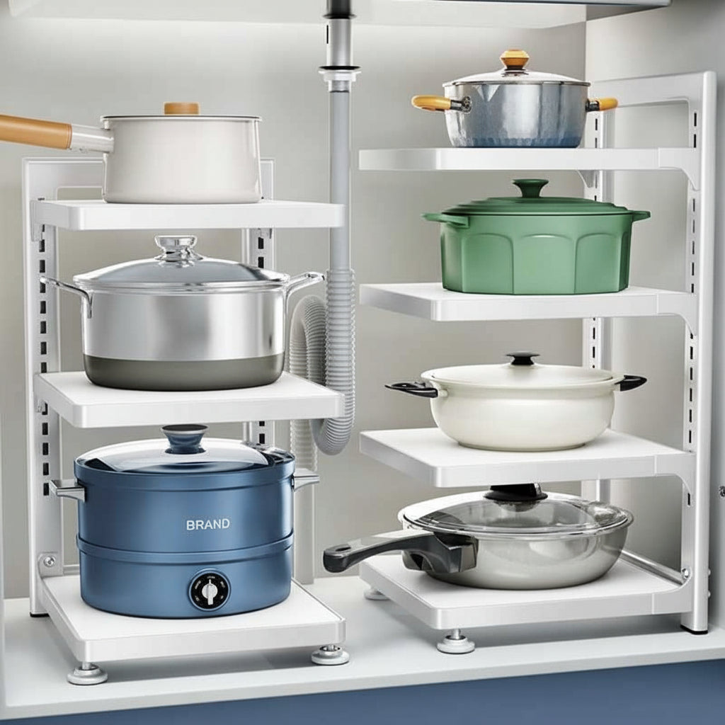 Etagere de cuisine a poser solution pratique KitchenMax Pur White