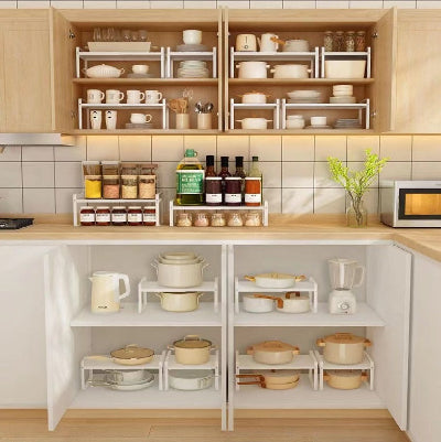 etagere de cuisine doublant rangement retractable blanc placard gagneplace