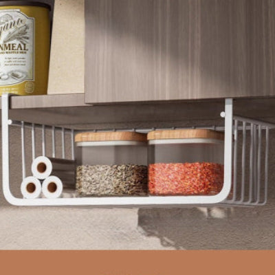 etagere de cuisine rangement suspendu pour placard metal blanc