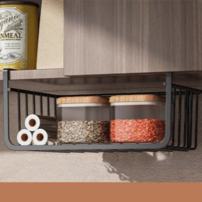 etagere de cuisine rangement suspendu pour placard metal noir