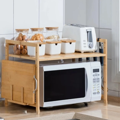 etagere en bois cuisine naturel version simple avec 4crochets