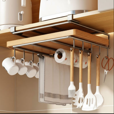 Étagère en inox cuisine horizontale sans perçage multi-usages
