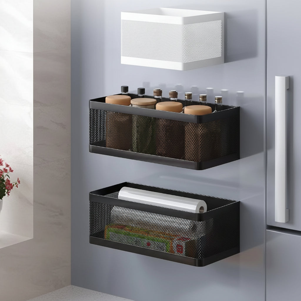 etagere epice mural magnetique acier inoxydable cuisine MagRack Noir