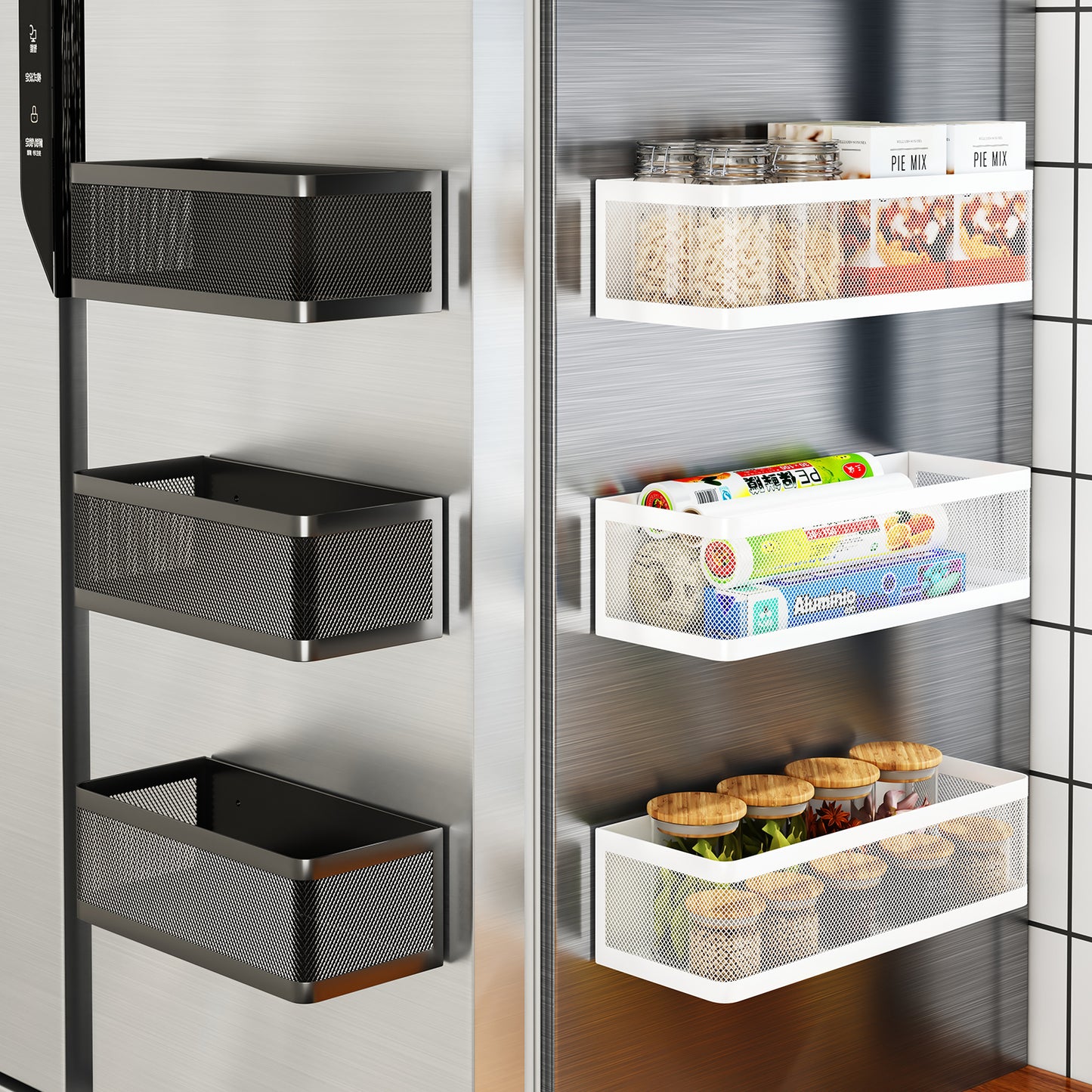 etagere epice mural sans percage magnetique MagRack Noir